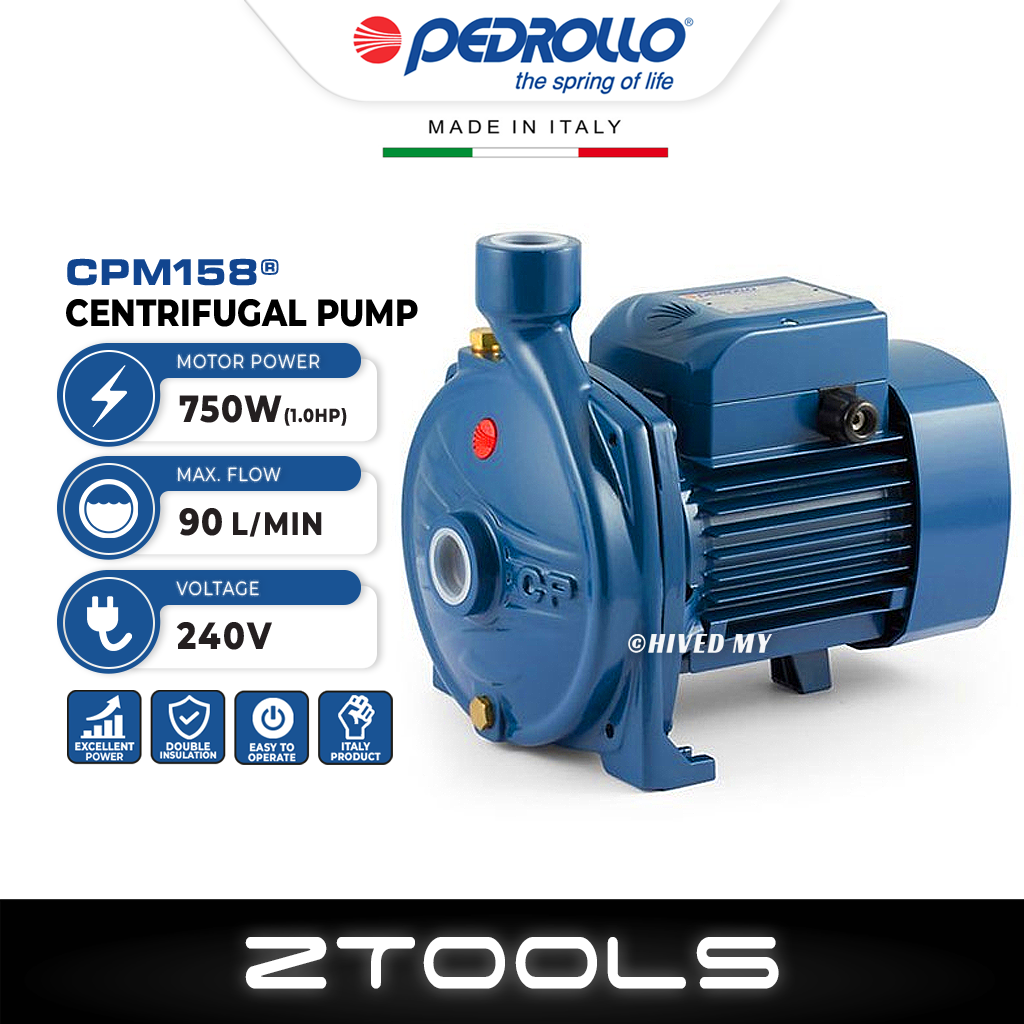 Italy Pedrollo 1hp Centrifugal Water Pump Cpm158 Pam Air Kebun