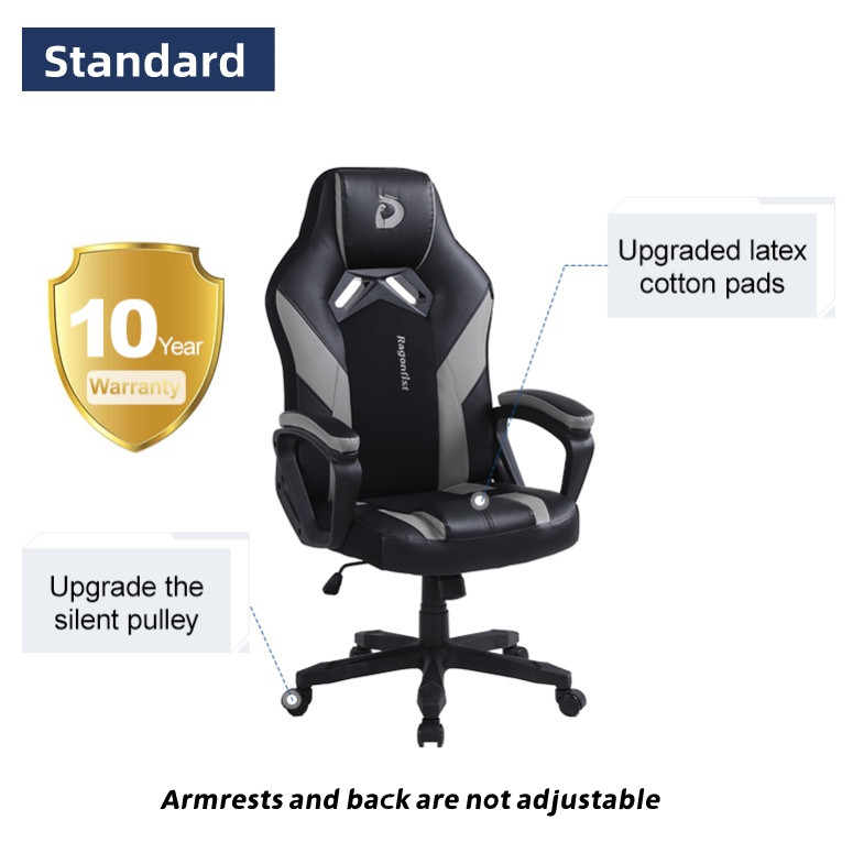 Ragonfist PU+Fabric Home Office Chair Gaming Chair Murah 2D Adjustable ...