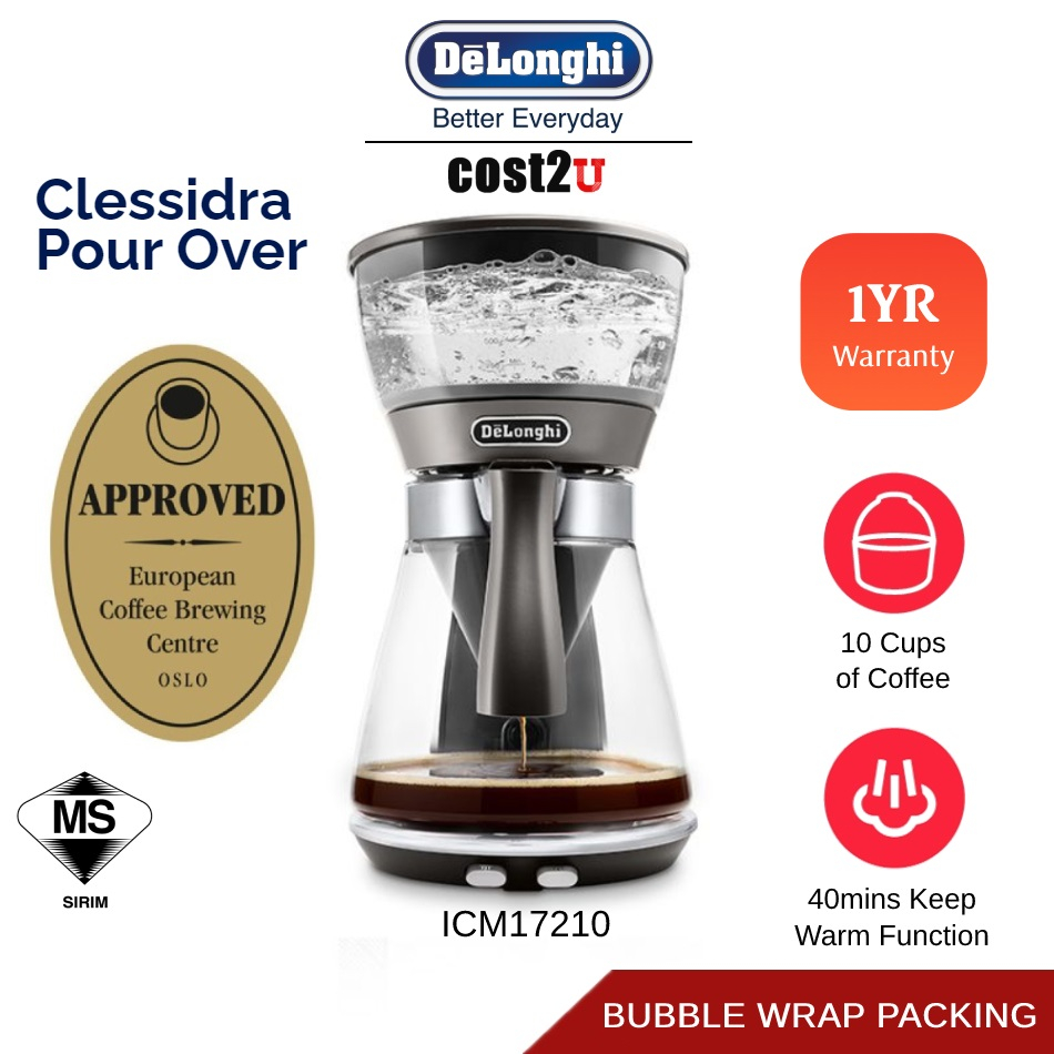 Delonghi Clessidra Pour Over Coffee Maker ICM17210 Drip Coffee Machine Drip Coffee Maker