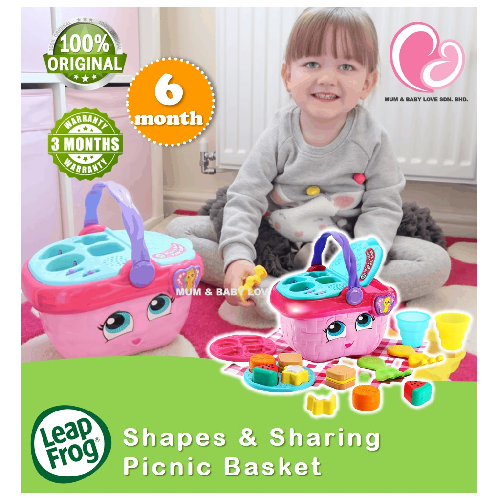 LeapFrog Shapes & Sharing Picnic Basket Pink (6 Months+) Shopee Malaysia