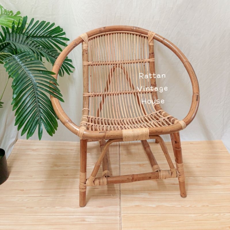 (Rattanvintage) 🔥 Natural Rattan Chair | Rattan chair with backrest