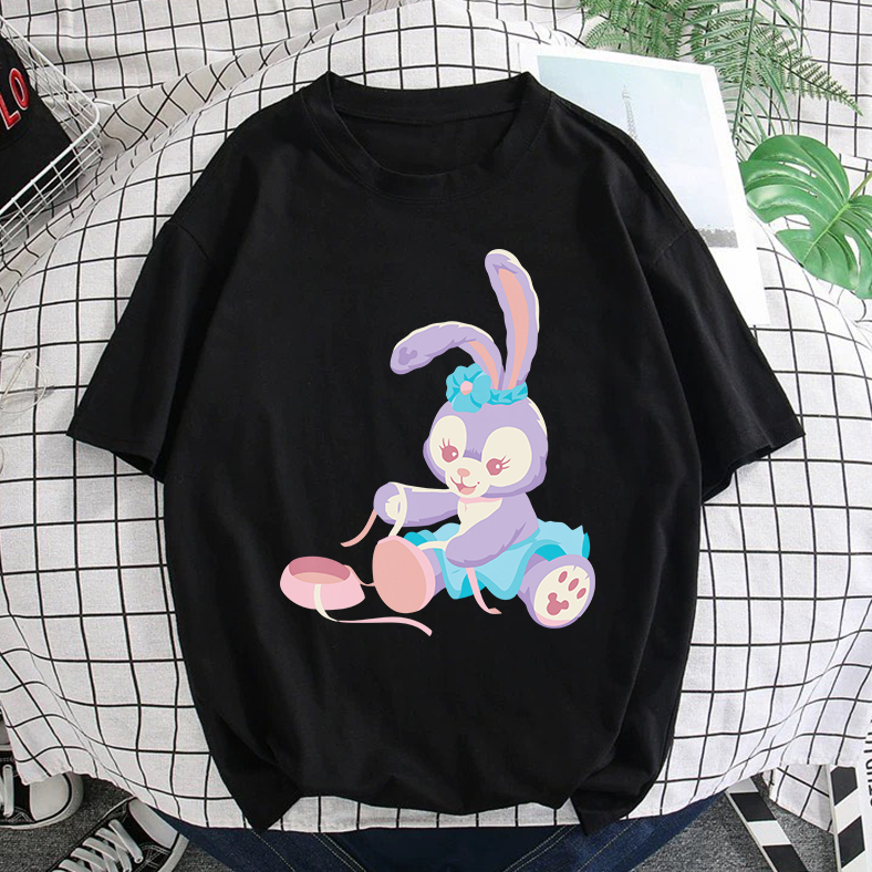 STELLALOU lavender ballet rabbit tshirt woman cartoon graphic female ...