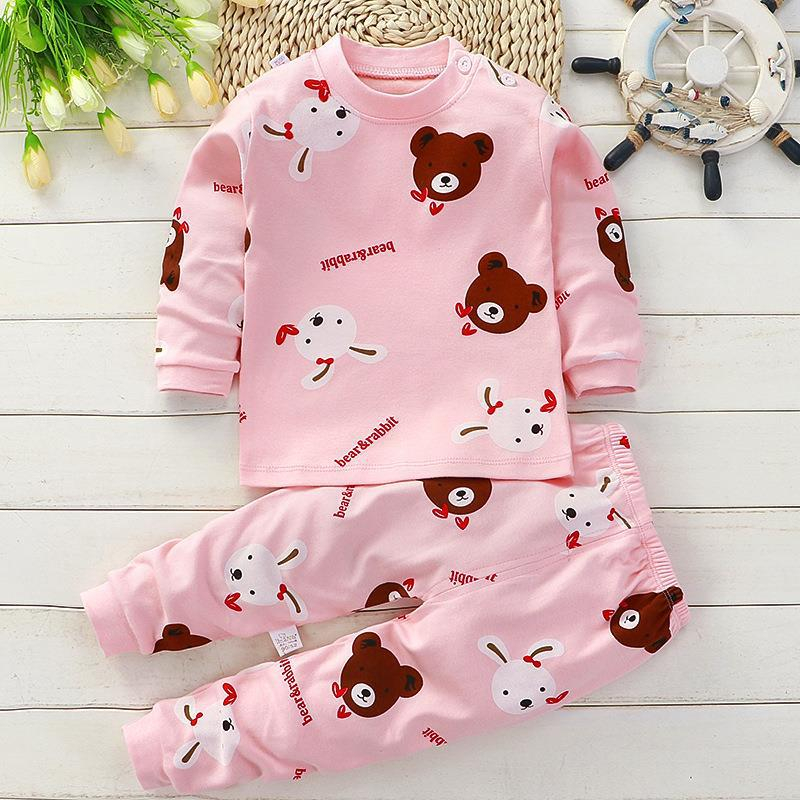 (3m-7yrs) Baby Kid Set Pajamas Long Sleeve with Long Pants Boy Girl ...