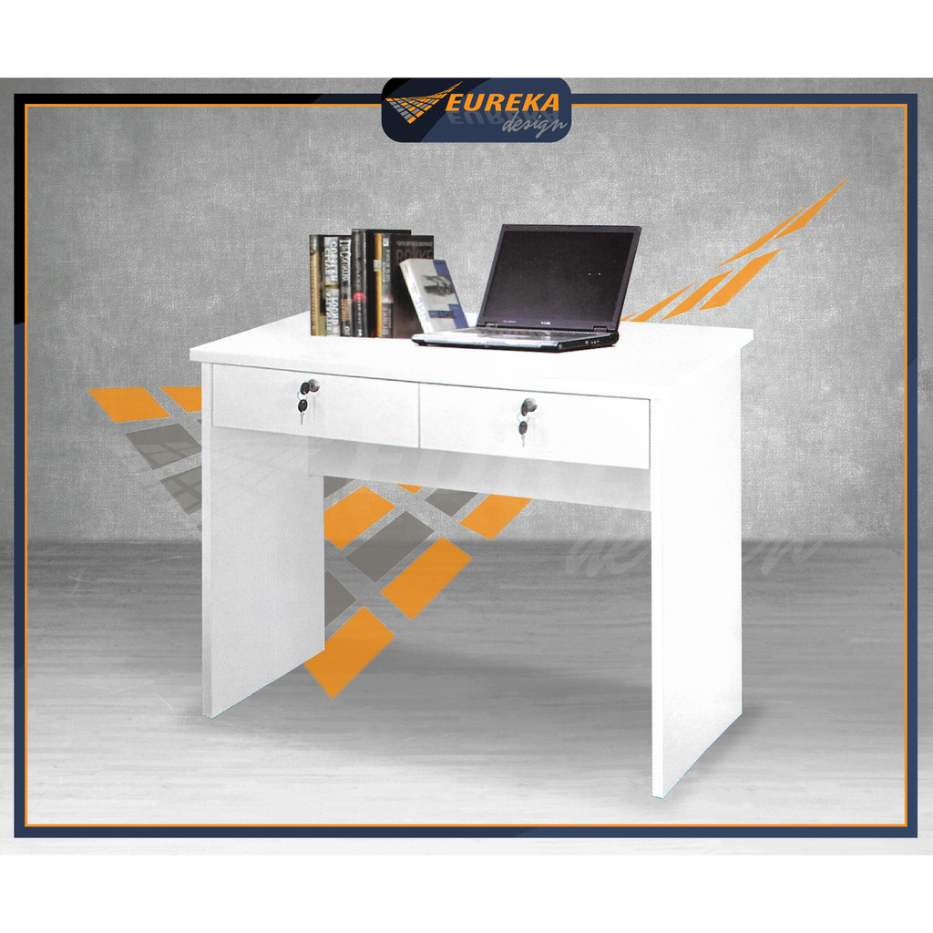 EUREKA 3ft Writing Table Drawer Computer Office Study Desk Student Wood ...