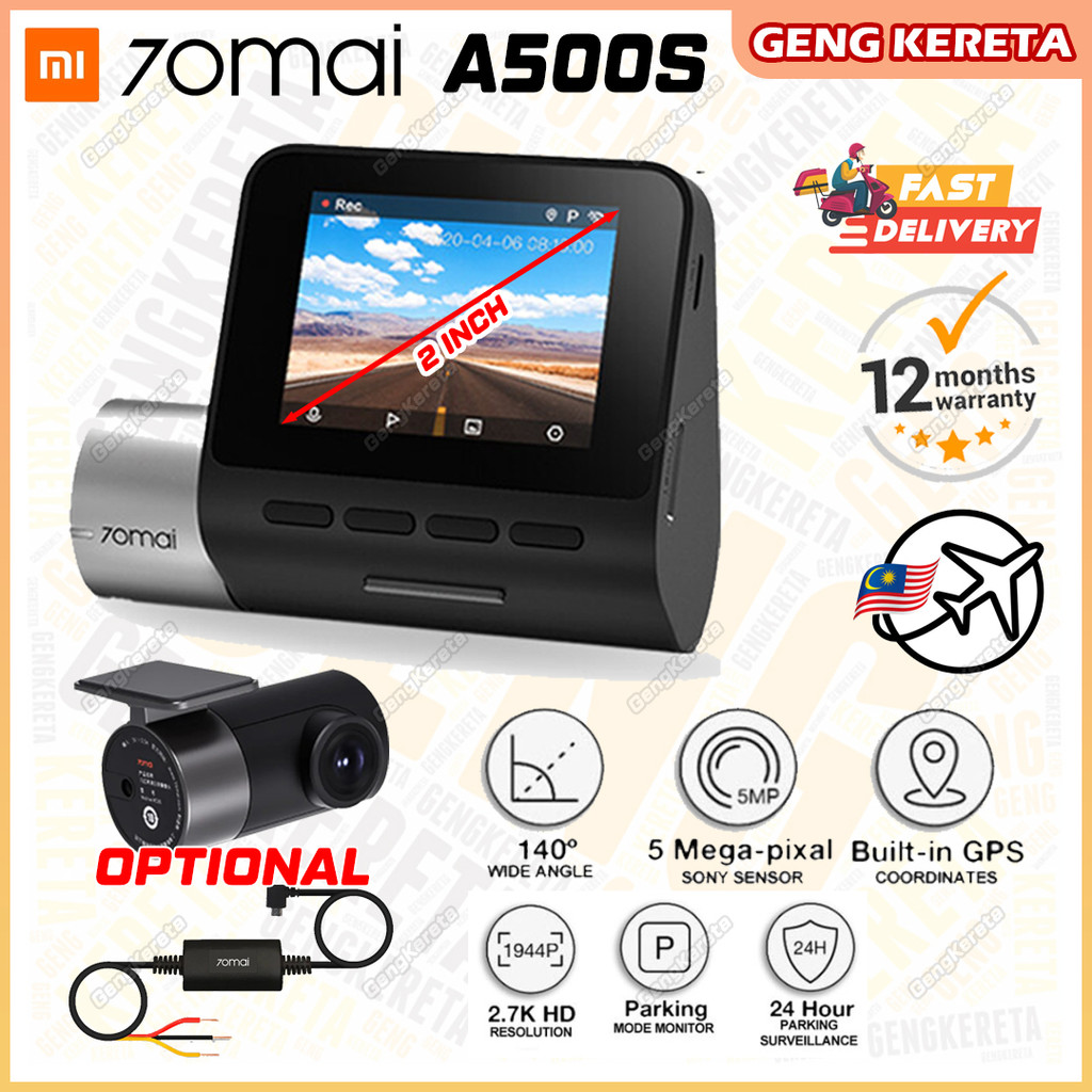 70mai Pro Plus A500S Car Recorder Front n Rear Dashcam RC06 Rear Camera ...