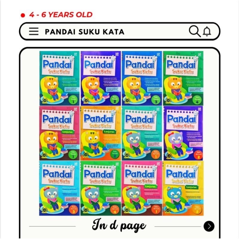 [TALENT] Buku Bacaan Dan Latihan Pandai Suku Kata Buku 1-4 | Shopee ...