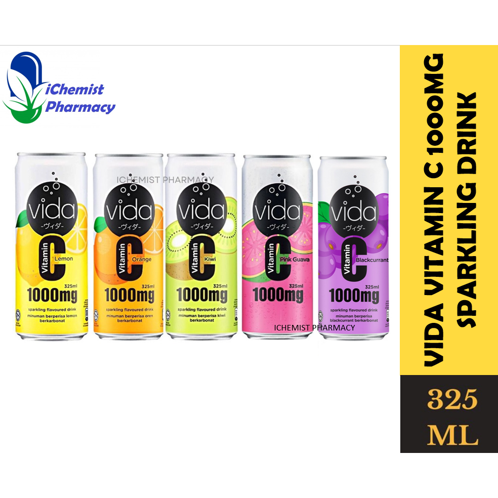 VIDA VITAMIN C 1000MG SPARKLING DRINK 325ML (ORANGE /LEMON /KIWI /GUAVA