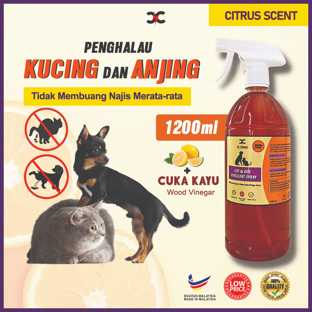 CC Cat And Dog Repellent Spray Penghalau Kucing & Anjing1200ml