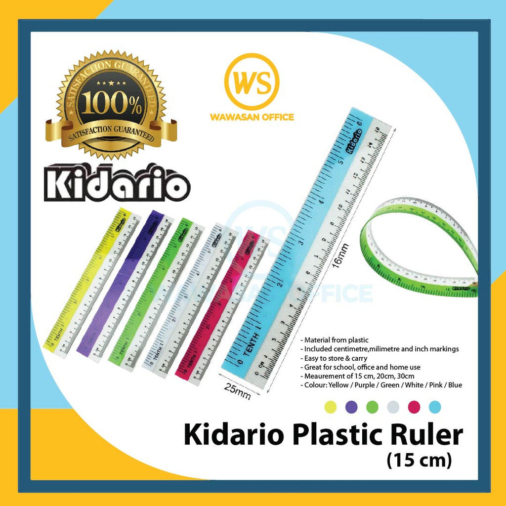 Kidario Straight Ruler / Flexible Ruler / Plastic Ruler / Soft Ruler ...
