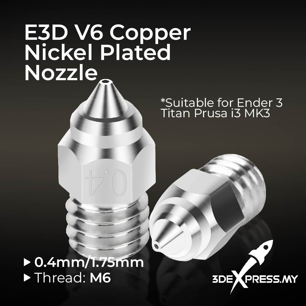 1 PCS 0.4MM Hotend Extruder Nickel Plat Brass/Brass Nozzles