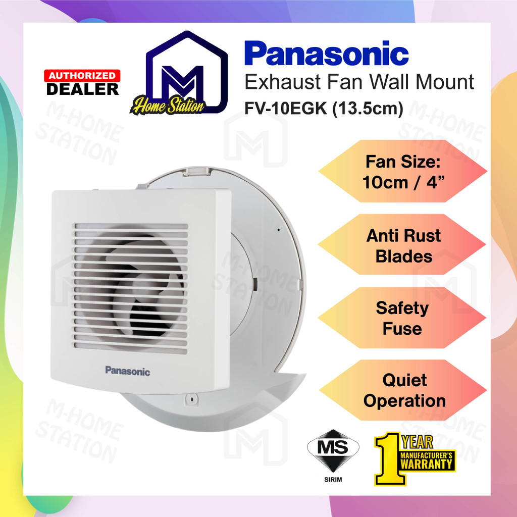 Panasonic Wall Mount Ventilation Fan 10cm 4" Bathroom Fan FV10EGK1NBH