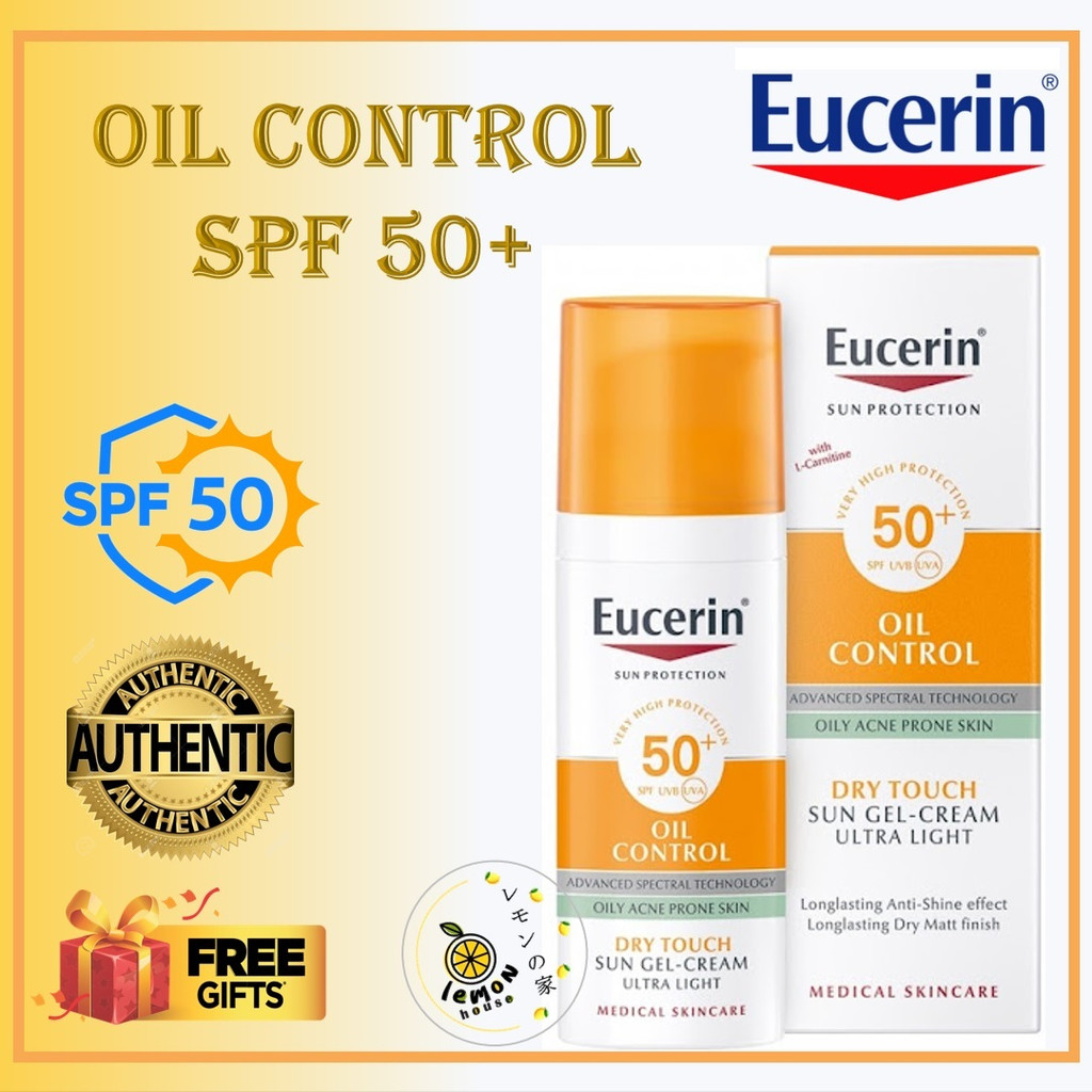 Eucerin Dry Touch Oil Control Sunscreen Sunblock SPF50+ Sun-gel cream ...