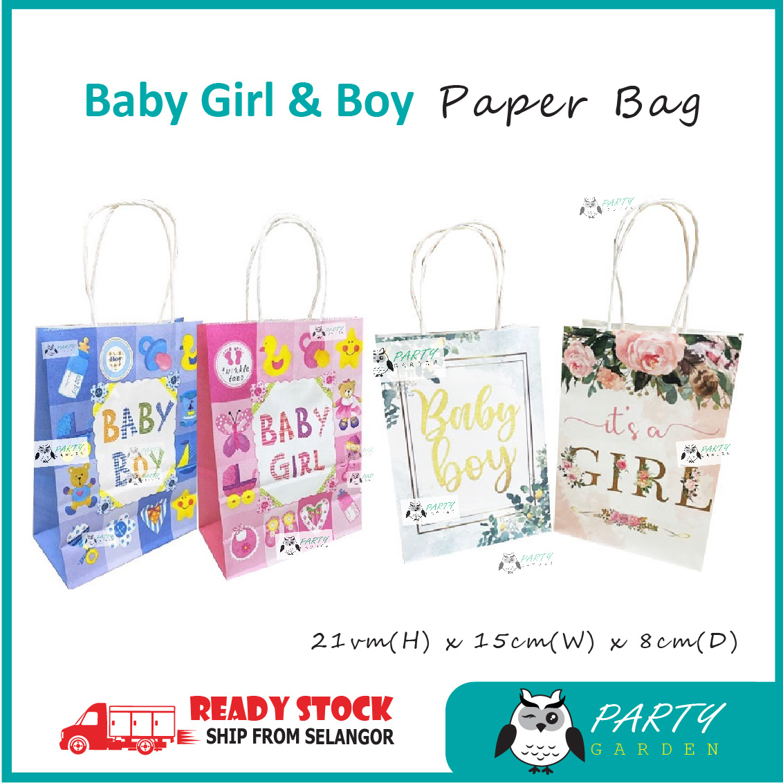 Baby Boy or Girl Paper Bag / Baby Shower / Fullmoon / full moon party