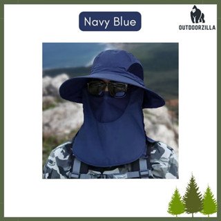 Fishing Hat Neck Flap Waterproof Full Face Cover Topi Penutup Anti Mosquito  Ikan Topi MeMancing Nelayan UV protection