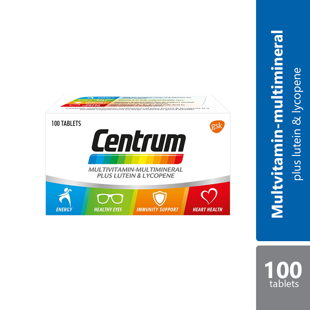 Centrum MultivitaminMultimineral Plus Lutein & Lycopene 100 tablets