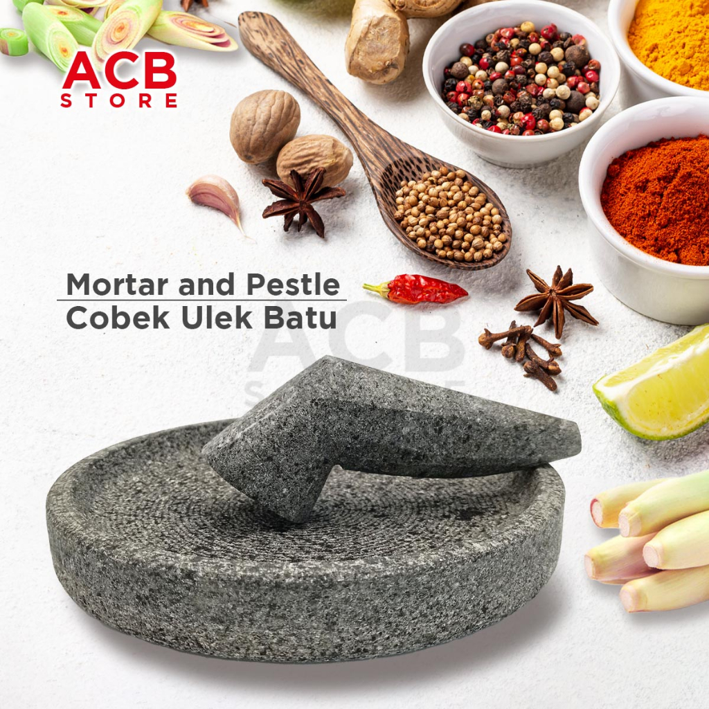 [READY STOCK] Traditional Indonesia Cobek Batu & Ulek Stone Mortar