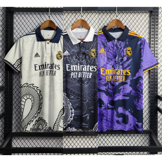 22-23 Real Madrid Training White Purple Fans Jersey