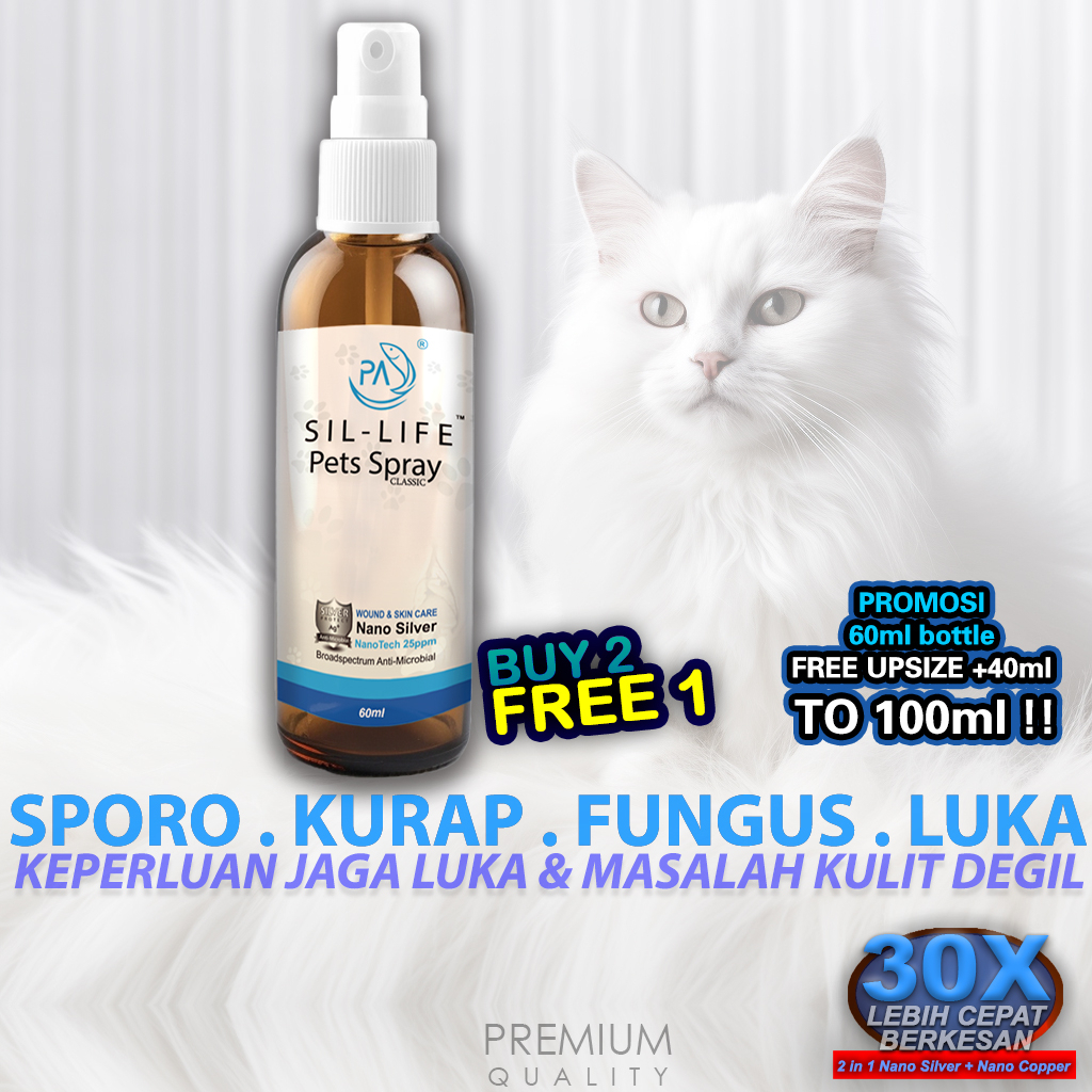 PA Classic Sil Life Pets Spray colloidal nano silver cat dog ringworm