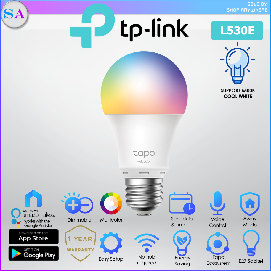 TPLink Tapo L530E LED Smart WiFi E27 Light Bulb Multicolor Remote