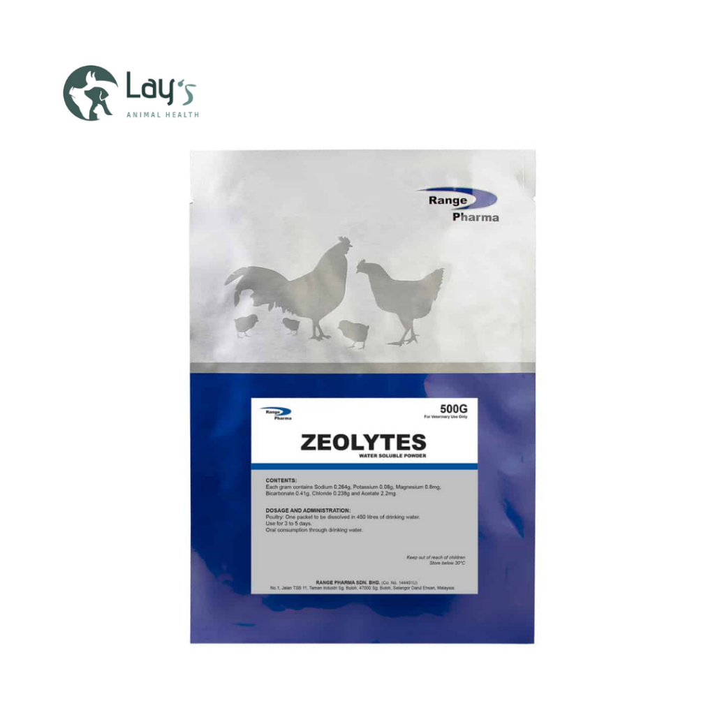 Range Pharma ZEOLYTES Chicken Electrolyte Powder for Diarrhoea & Hot Weather 500G Shopee