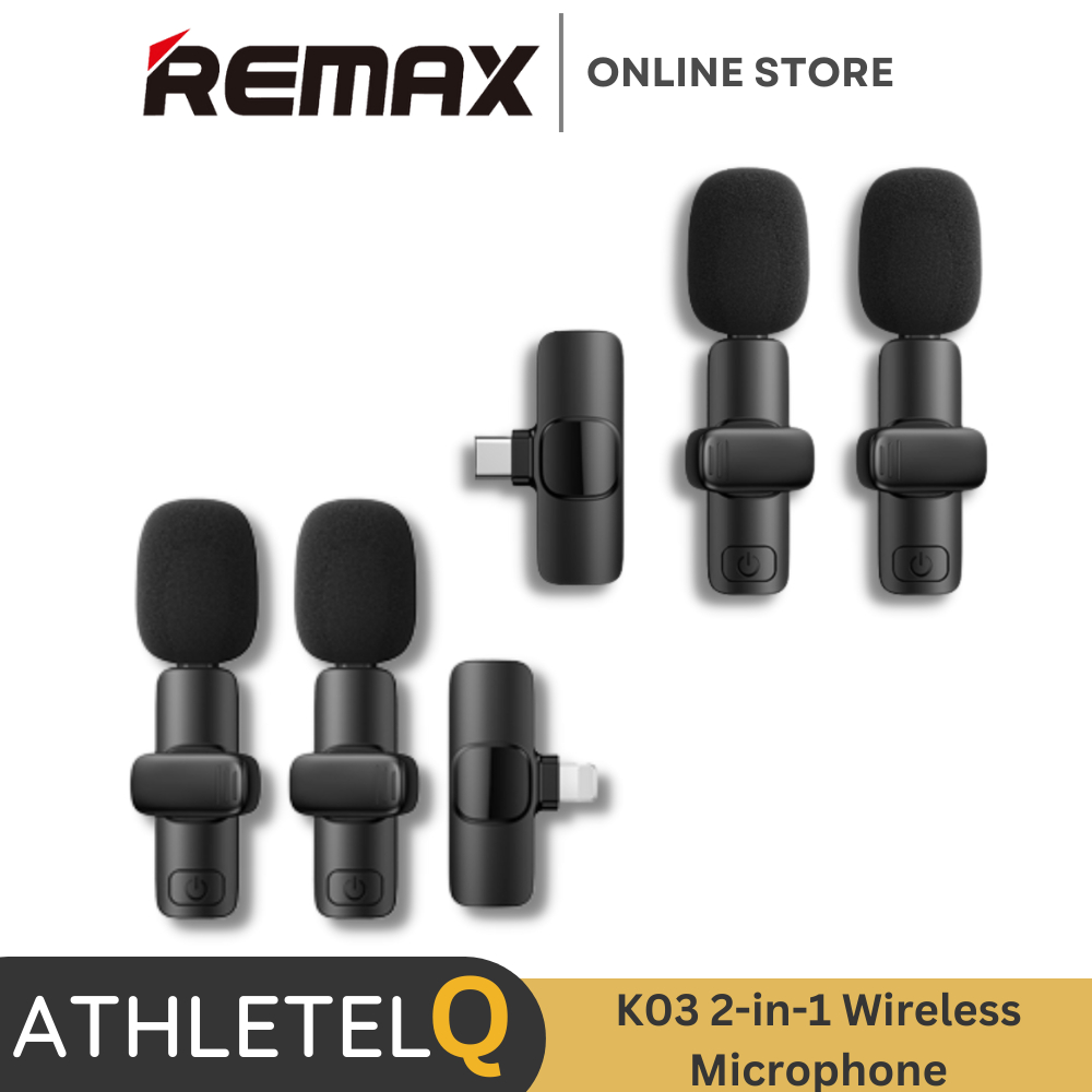 Remax K03 2in1 Wireless Microphone LiveStream Microphone Shopee