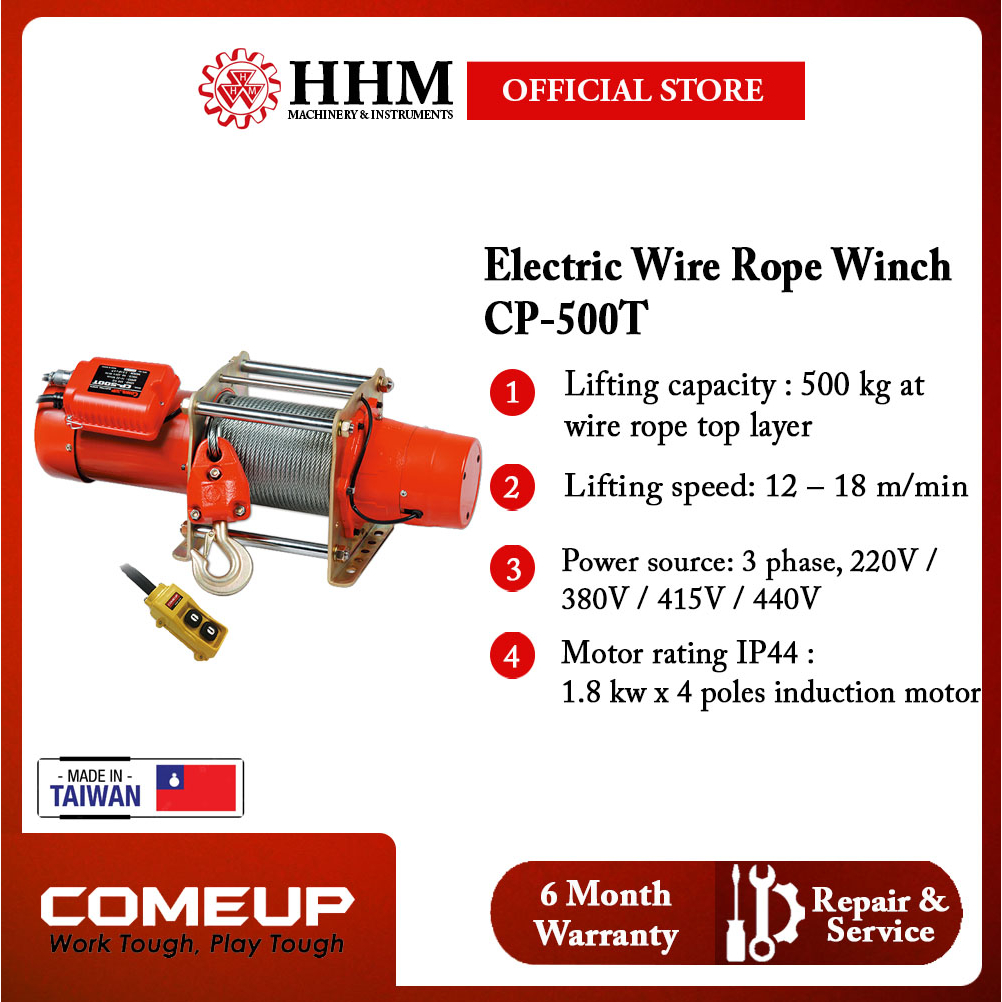 [𝐏𝐑𝐄𝐎𝐑𝐃𝐄𝐑][𝐂𝐎𝐌𝐄𝐔𝐏] Electric Wire Rope Winch 500 kg - *7 mm x 60 m (CP ...