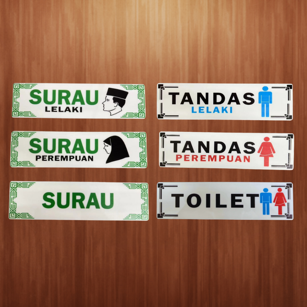 Tanda Surau Tanda Tandas Acrylic Signage Surau Lelaki Perumpuan Tandas