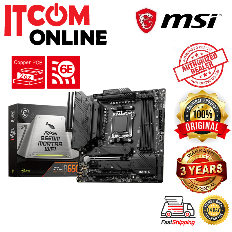 MSI MAG B650M MORTAR WIFI DDR5 AM5 MOTHERBOARD (9117D76001) Shopee Malaysia