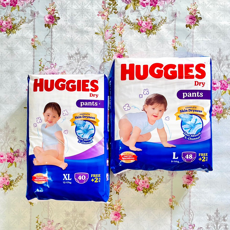 Huggies Dry Pants Diapers S70 M58 L48 Xl40 Xxl34 Per Pack Shopee Malaysia