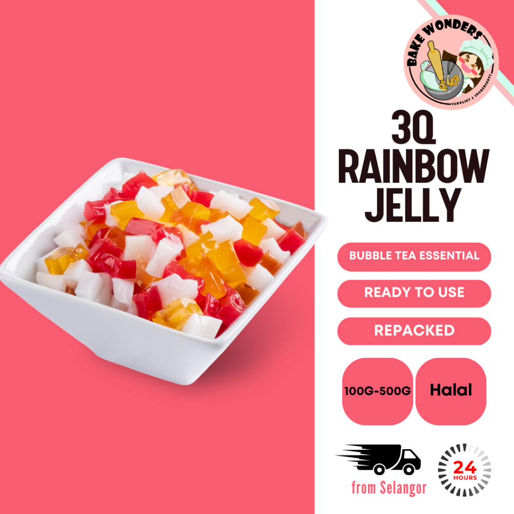 3Q Rainbow Jelly/ Bubble Tea Jelly/ Fruit Tea Jelly/ Colourful Jelly