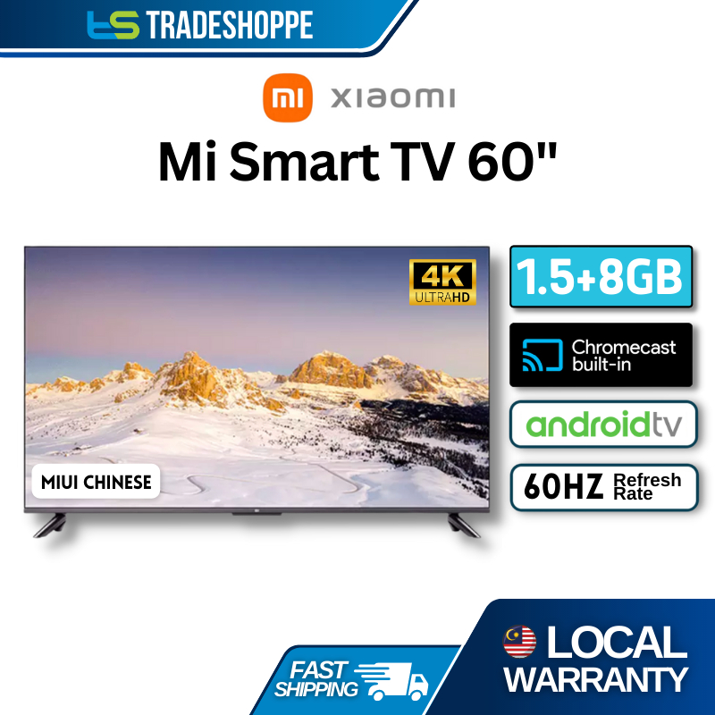 Xiaomi Mi TV EA 60" Smart Android TV 4K HDR 2160P Chinese Only (60 ...