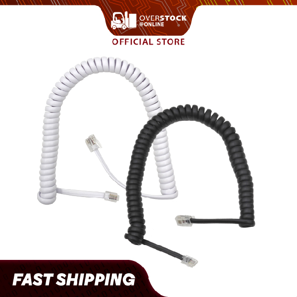 RJ9 Telephone Coiled Curly Cord with Universal Compatible for All ...