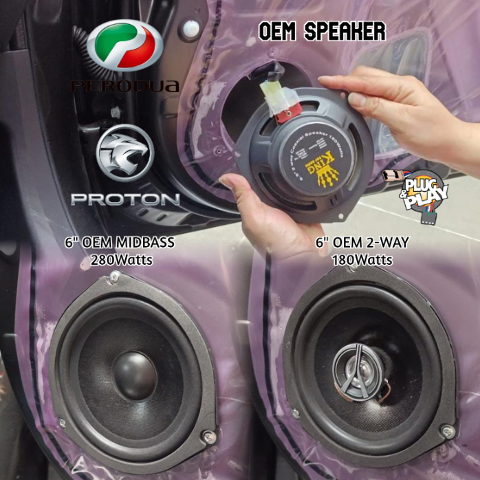 King Car Audio For PERODUA/PROTON OEM Plug N Play 2Way/MidBass Speaker