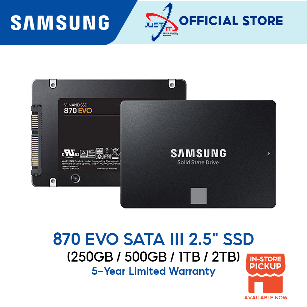 Samsung 870 EVO 2.5" SATA III SSD (250GB / 500GB / 1TB / 2TB) Shopee