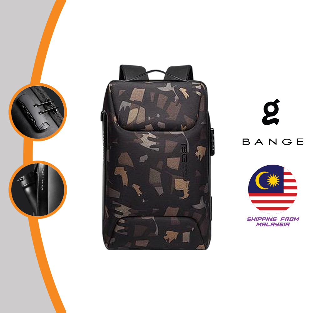 Bange Rambo Multi Compartment USB Lock Anti-Theft Water Resistant ...