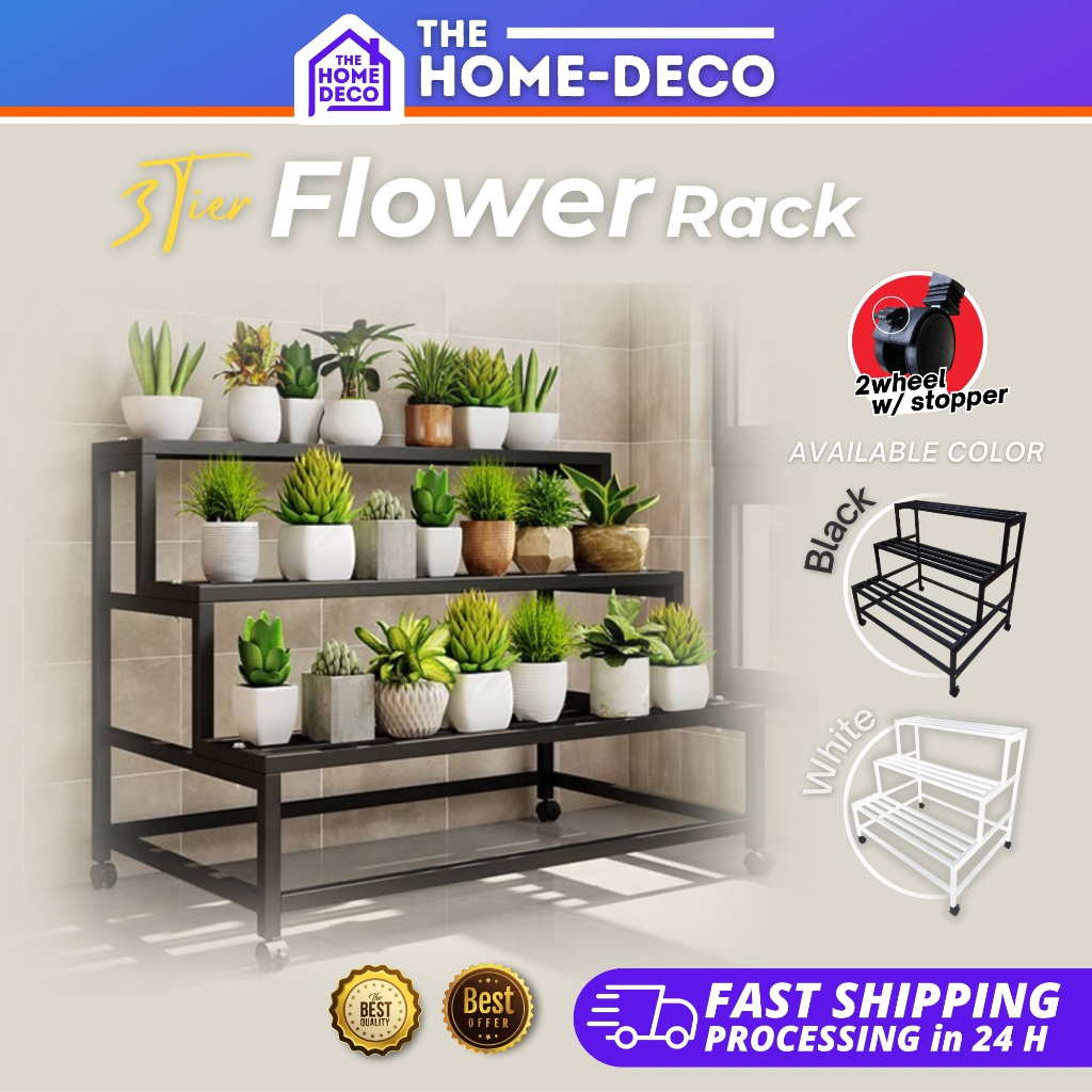 3 Tier Flower Rack Plant Rack Steel Multi Layer Rack Rak Bertingkat Rak ...