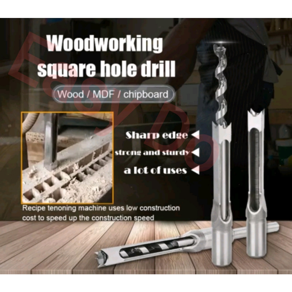 Wood Chisel Sets 7-Piece Wood Square Hole Drill Bit Set - Mortising ...