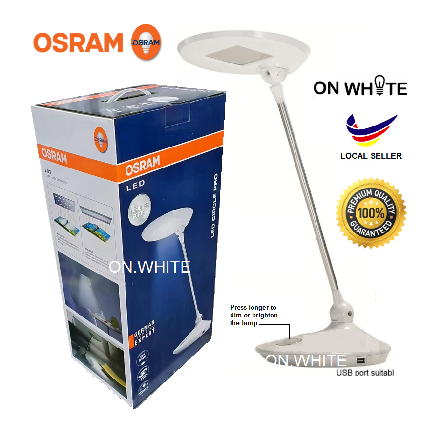 OSRAM LED CIRCLE PRO TABLE LAMP 9W DIMMABLE / LAMPU MEJA LED | Shopee ...