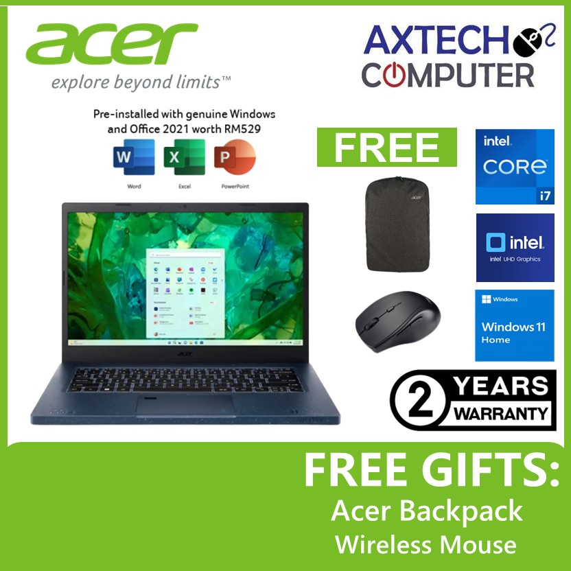 Acer Aspire Vero AV14-52P-78P6 14'' FHD Laptop Marianna Blue ( I7-1355U ...