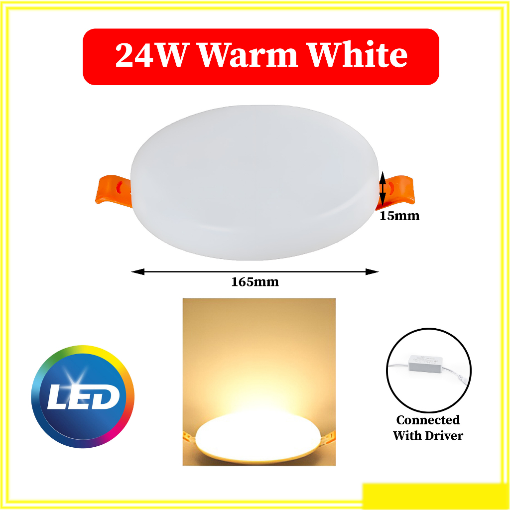 LED UFO Full Round Surface Downlight 18W/24W Daylight 6500K / Warm ...