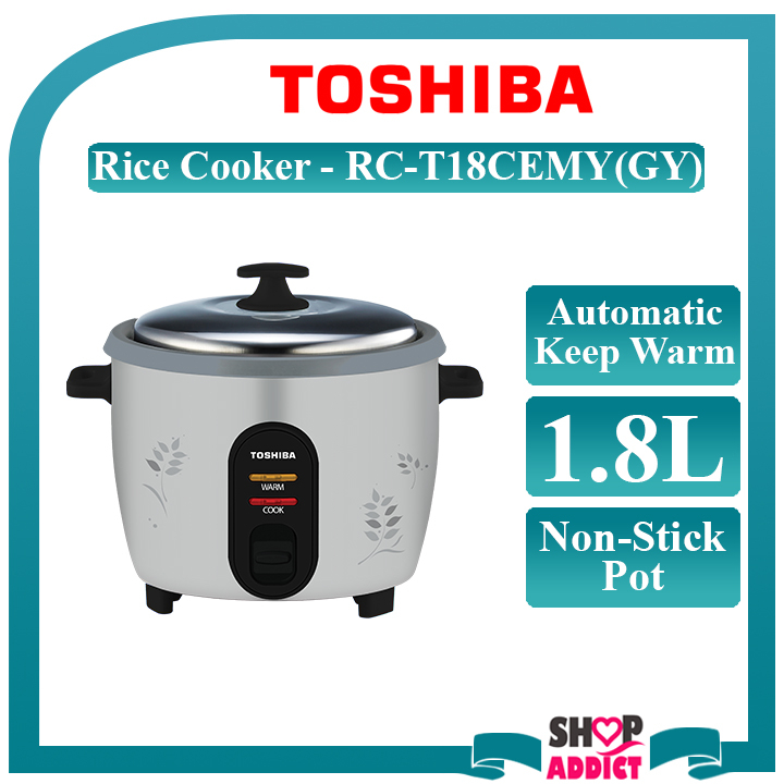 Toshiba Rc T18cemy Electric Rice Cooker 1 8l Periuk Nasi Rc T18cemy Gy Shopee Malaysia
