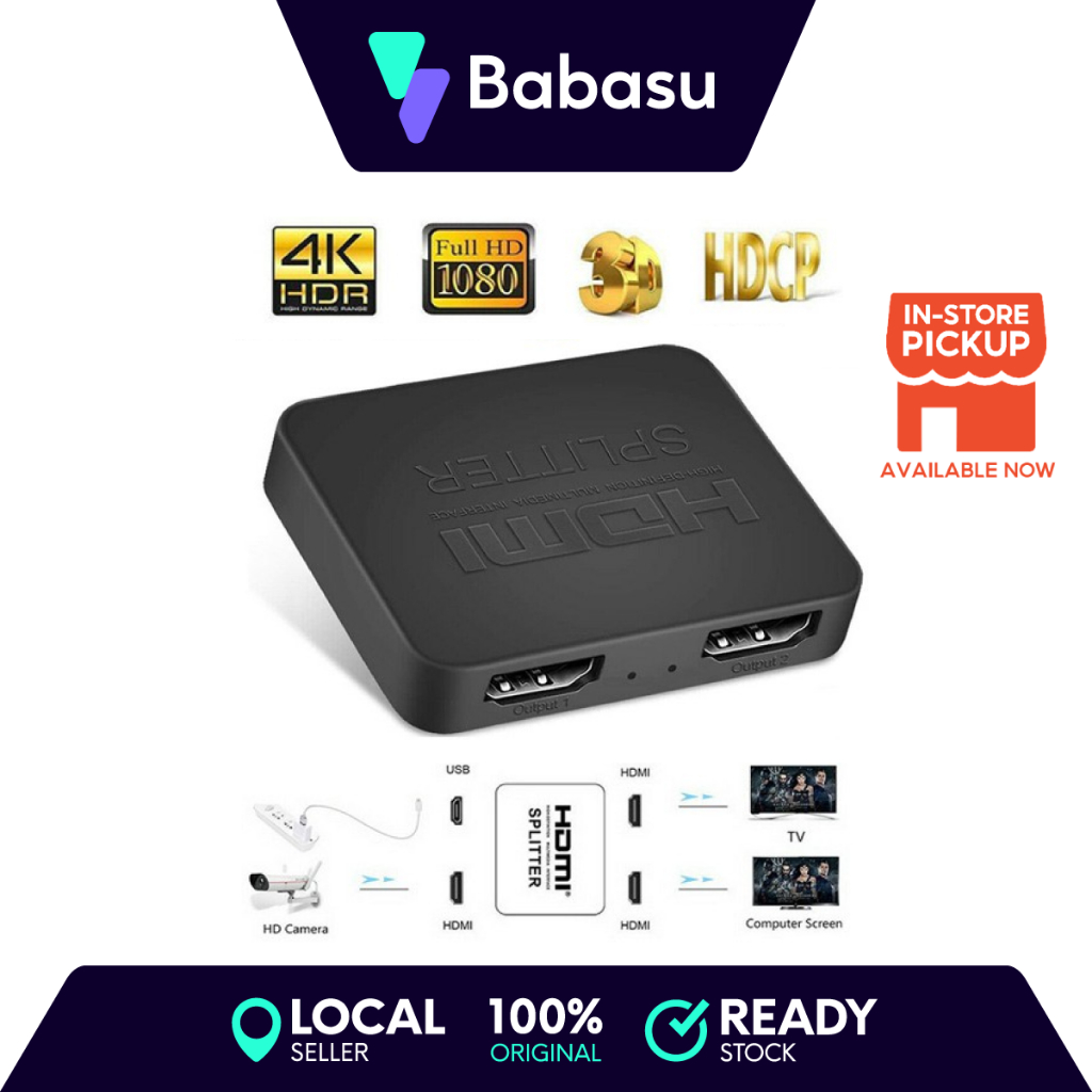 HDCP 4K Splitter Full HD 1080p Video Switch Switcher 1X2 Split 1 in 2 ...