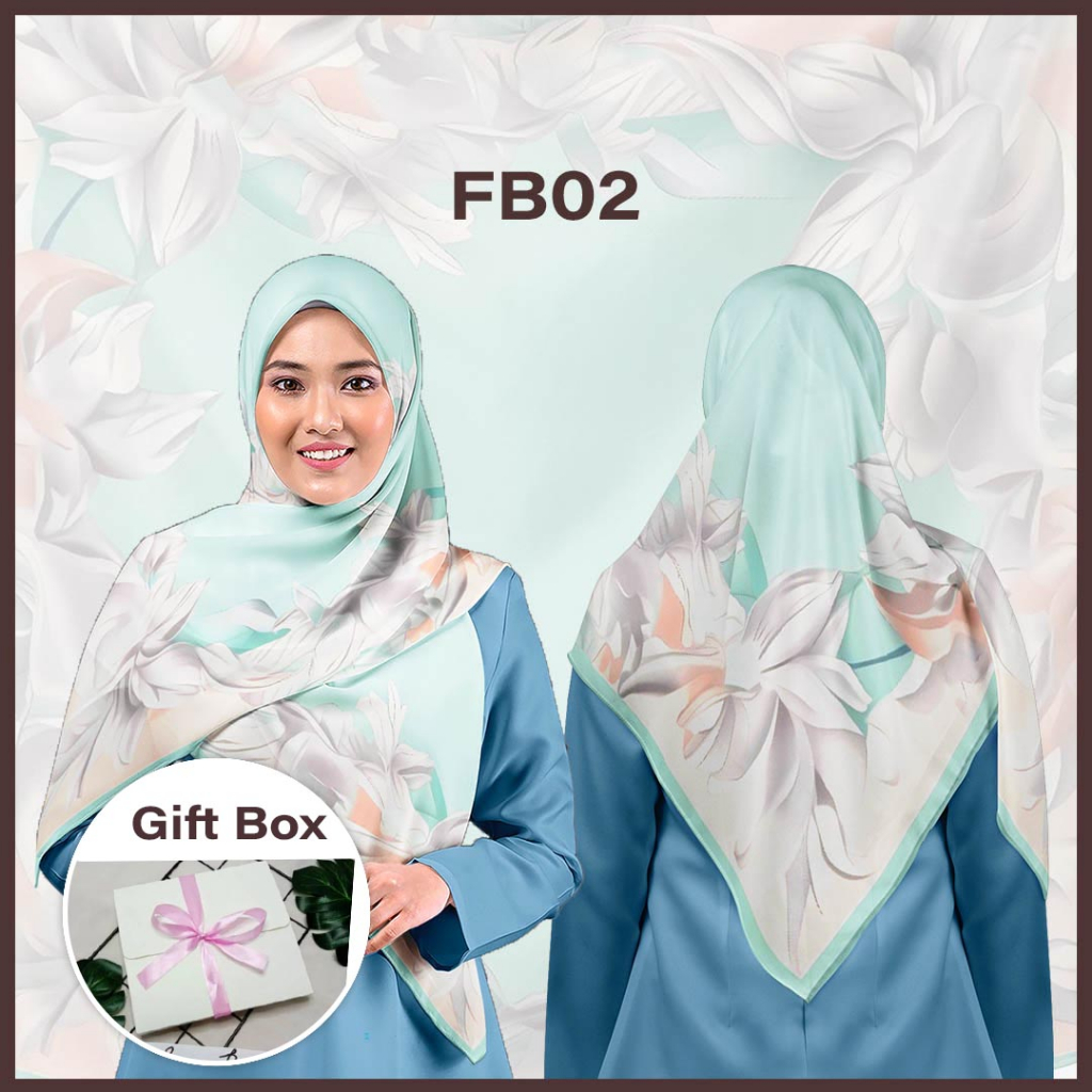 [STOFFA HIJAB] Tudung Bawal Bidang 50 Floral Blossoms-FB02 Bawal ...