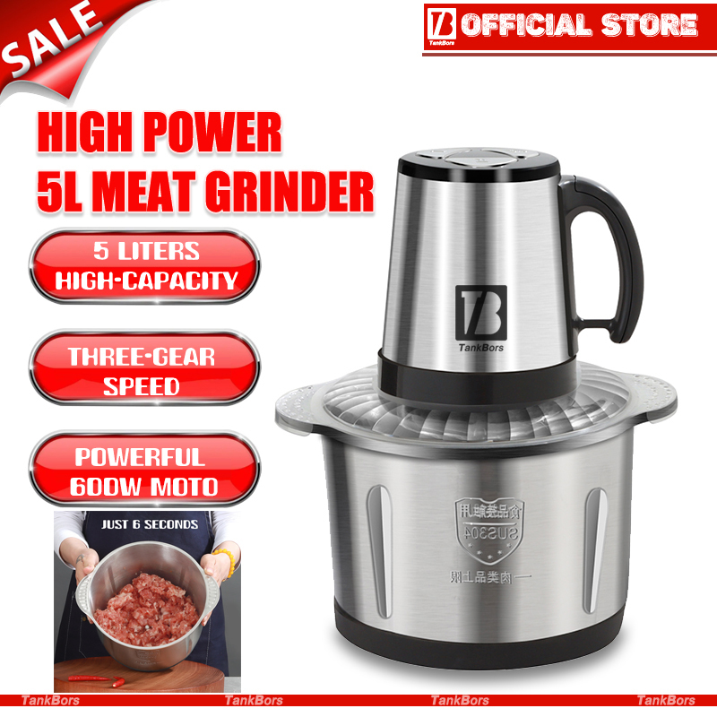 🇲🇾 Malaysia TankBors 5L 600W High Grade Stainless Steel Meat Grinder