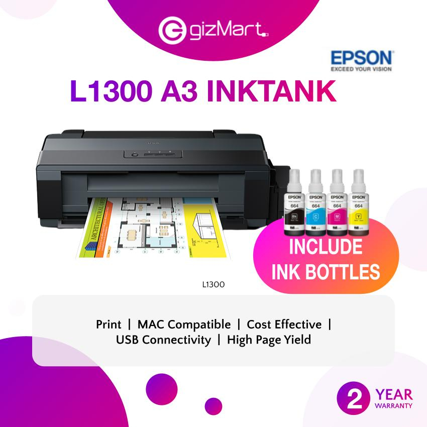 Epson L1300 A3 Size High Low Cost Volume Ink Tank Printer Print Only Shopee Malaysia 8317