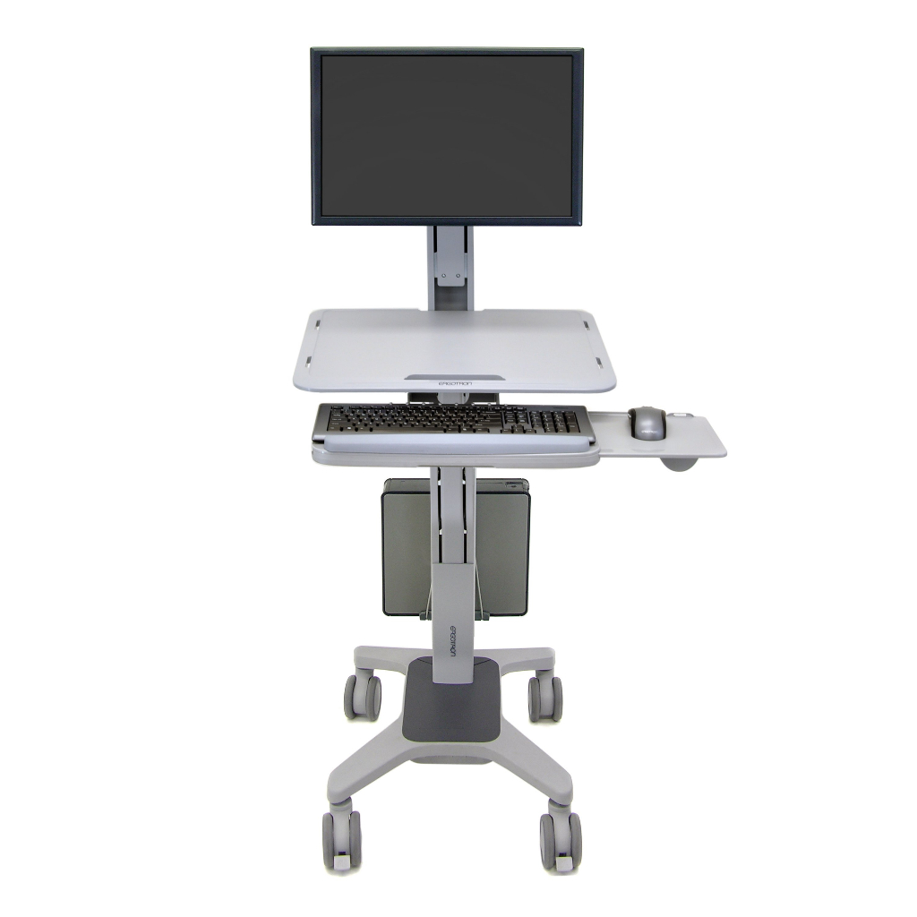Ergotron WorkFit-C Single LD Sit-Stand Workstation Mobile Desk ...