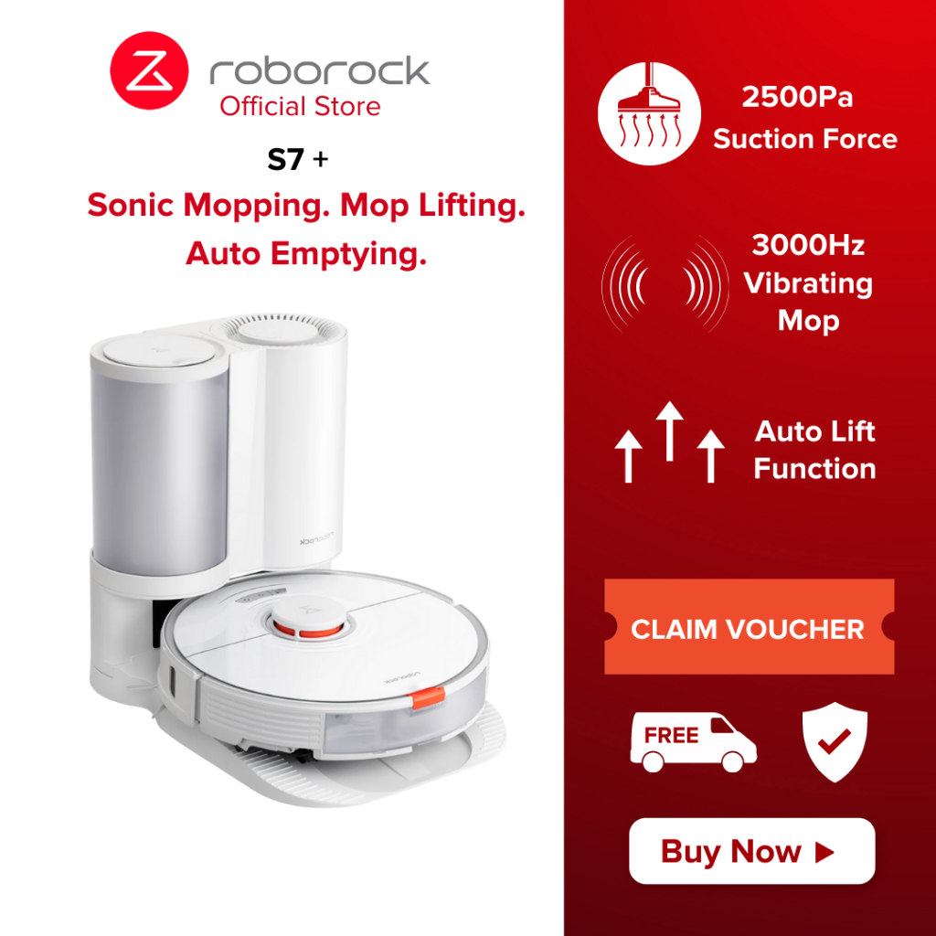 Roborock S7 Robot Vacuum with Sonic Mopping for sale online