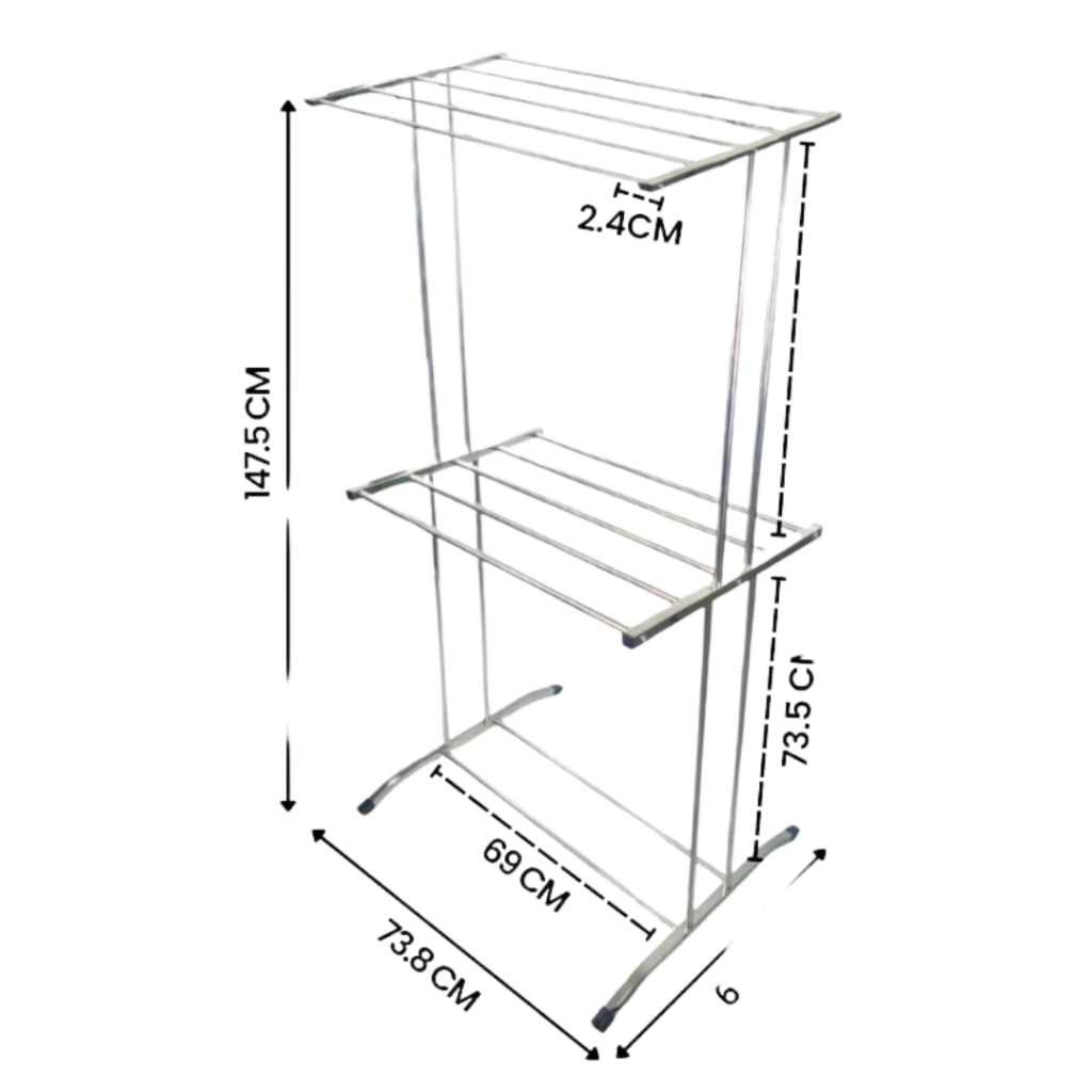 DOUBLE DECK STAINLESS STEEL TOWEL RACK & CLOTHES DRYING RACK FOR INDOOR ...