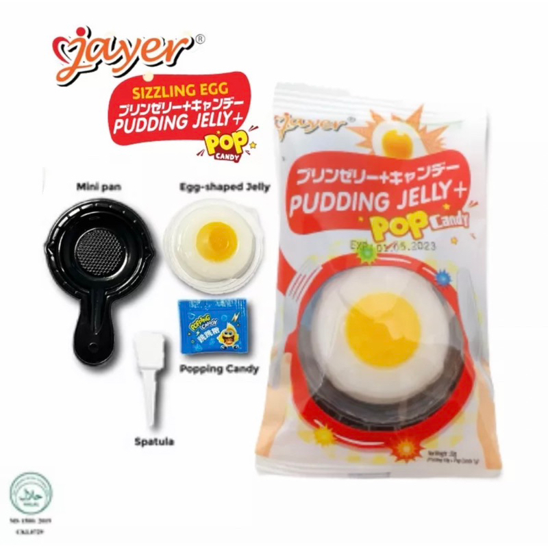HALAL JAYER Egg Pudding Jelly + Popping Candy (1 Piece 20g) Shopee