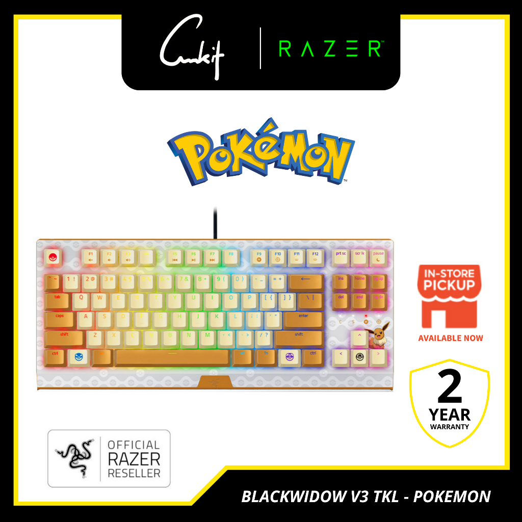 9.9 SALE 】Razer BlackWidow V3 Tenkeyless - Green Switch Pokemon Edition ...